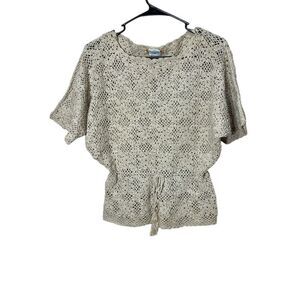 J.M. Pink Tan Crochet Toe Waist Top Blouse‎ Size S